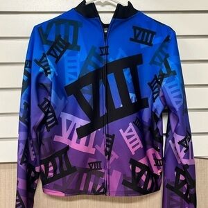 Roman numeral all over zip up track jacket‎ unisex adult medium
